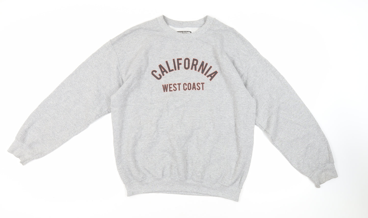 PRETTYLITTLETHING Womens Grey Cotton Pullover Sweatshirt Size S Pullover - California