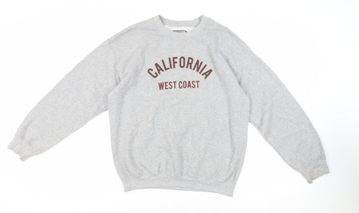 PRETTYLITTLETHING Womens Grey Cotton Pullover Sweatshirt Size S Pullover - California