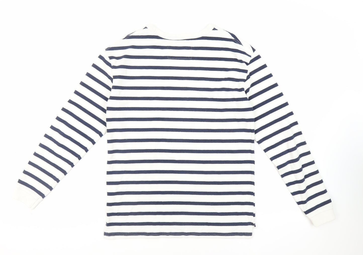 Pull&Bear Womens White Striped Cotton Pullover Sweatshirt Size S Pullover