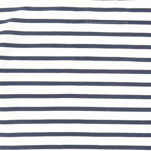 Pull&Bear Womens White Striped Cotton Pullover Sweatshirt Size S Pullover