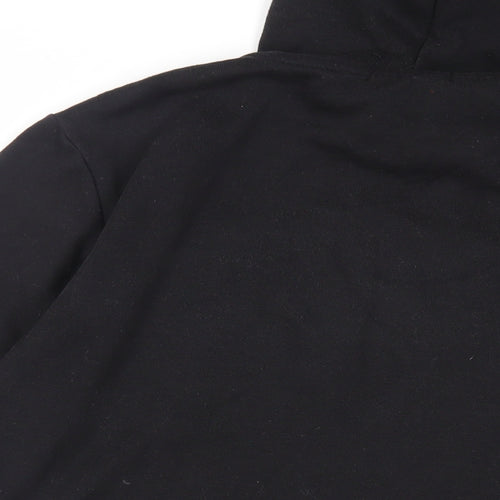 Boohoo Man Mens Black Cotton Pullover Hoodie Size M - Logo Pockets