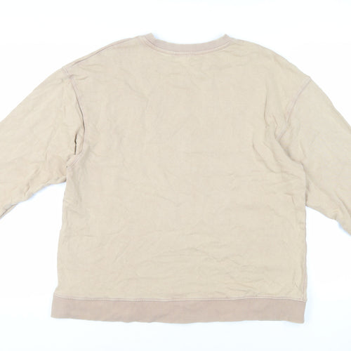 Zara Womens Beige Cotton Pullover Sweatshirt Size S Pullover
