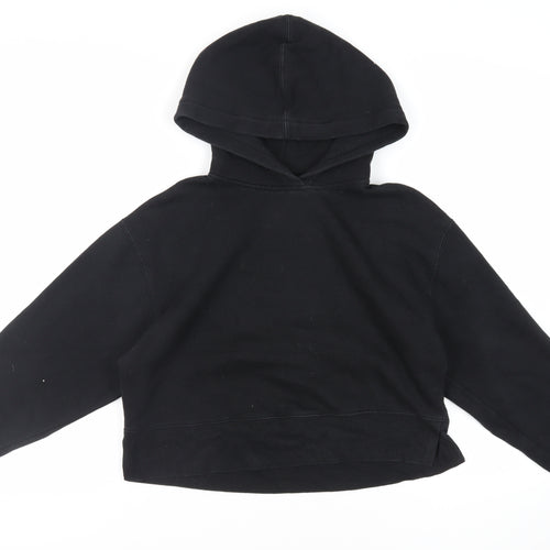 Zara Womens Black Cotton Pullover Hoodie Size S Pullover