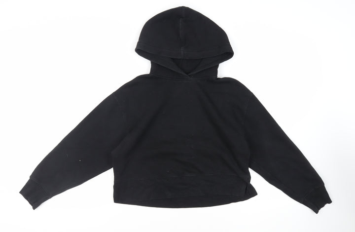 Zara Womens Black Cotton Pullover Hoodie Size S Pullover