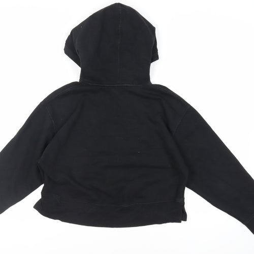 Zara Womens Black Cotton Pullover Hoodie Size S Pullover