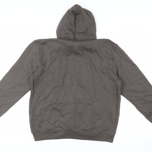 PRETTYLITTLETHING Womens Brown Cotton Pullover Hoodie Size 10 Pullover - Logo Pockets