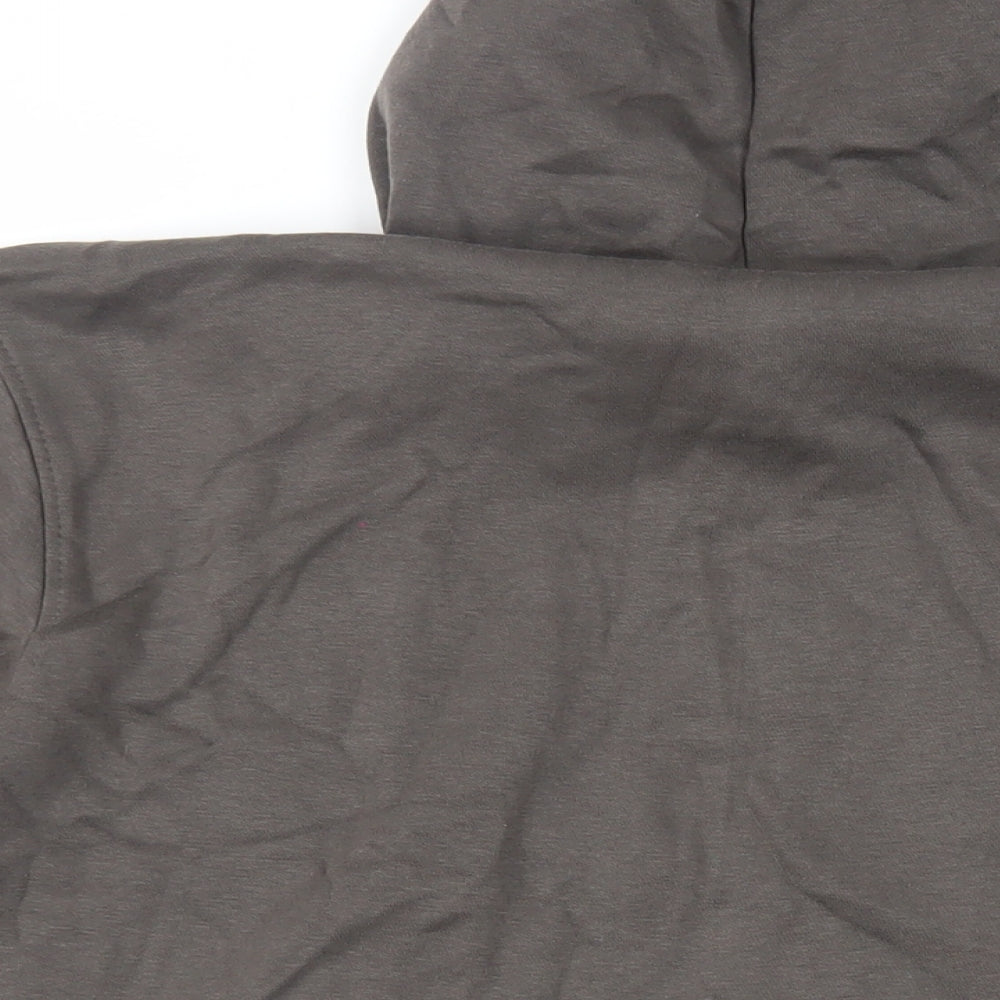 PRETTYLITTLETHING Womens Brown Cotton Pullover Hoodie Size 10 Pullover - Logo Pockets