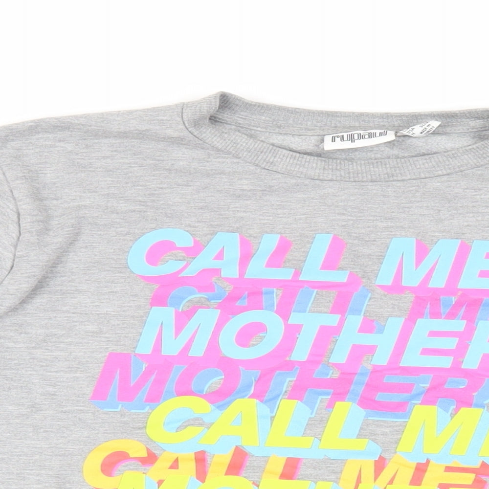 Rupaul Womens Grey Cotton Pullover Sweatshirt Size XS Pullover