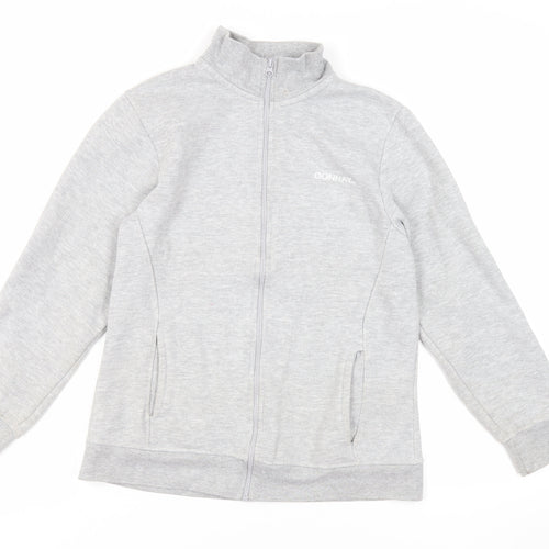 Donnay Womens Grey Cotton Full Zip Sweatshirt Size 12 Zip - Logo Pockets