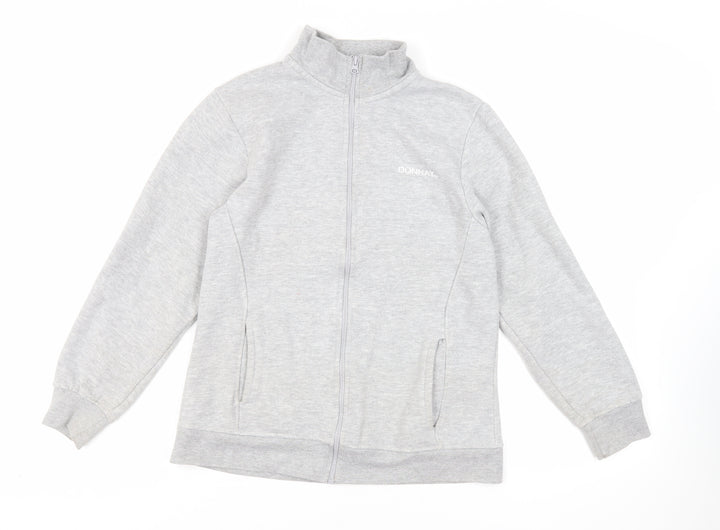 Donnay Womens Grey Cotton Full Zip Sweatshirt Size 12 Zip - Logo Pockets