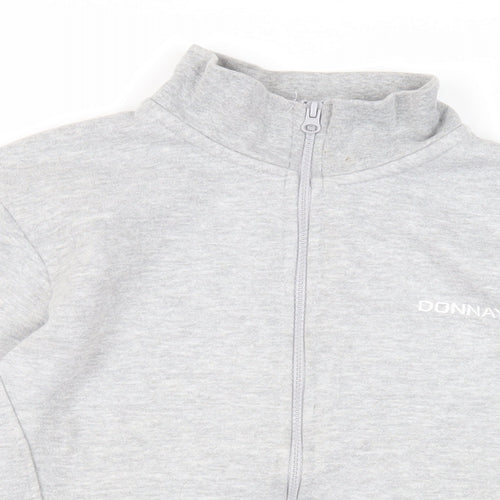 Donnay Womens Grey Cotton Full Zip Sweatshirt Size 12 Zip - Logo Pockets