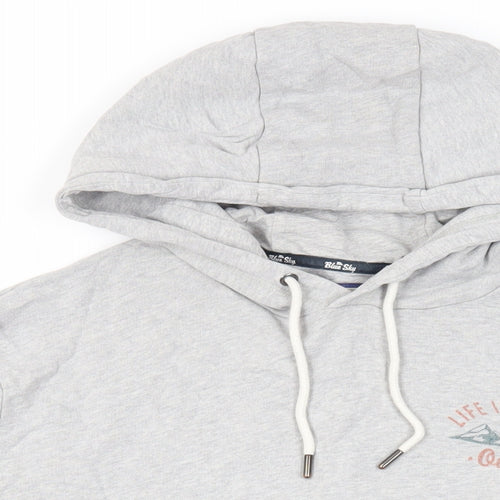 NEXT Mens Grey Cotton Pullover Hoodie Size L - Pockets YosemiteNational Park