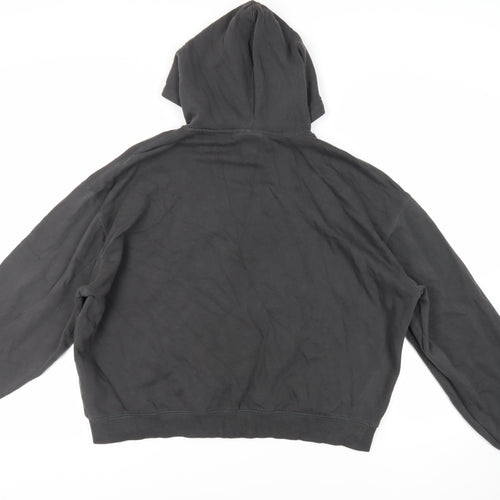 Weekday Womens Black Cotton Full Zip Hoodie Size L Zip - Pockets