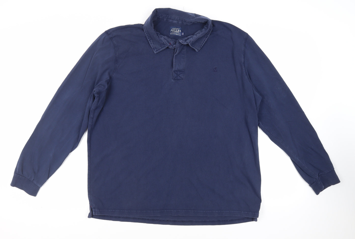 Joules Mens Blue Cotton Polo Size XL Collared Button - Logo