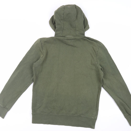 Napapuri Mens Green Cotton Pullover Hoodie Size M - Logo