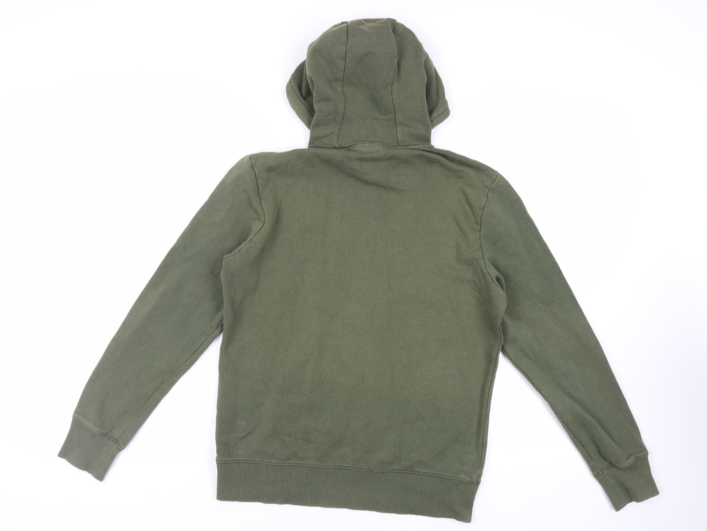 Napapuri Mens Green Cotton Pullover Hoodie Size M - Logo
