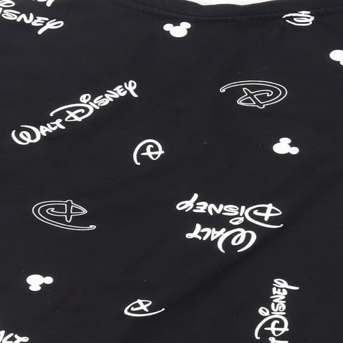 Disney Womens Black Geometric Polyester Pullover Sweatshirt Size 2XL Pullover - Logo Mickey Mouse