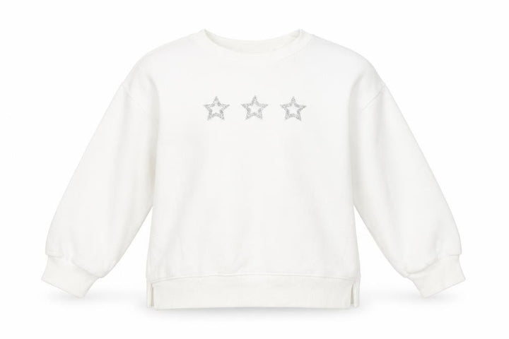 Mint Velvet Girls White Cotton Pullover Sweatshirt Size 7 Years Pullover - Stars
