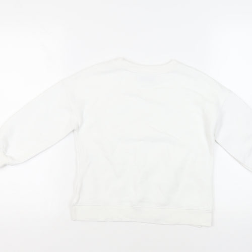 Mint Velvet Girls White Cotton Pullover Sweatshirt Size 7 Years Pullover - Stars