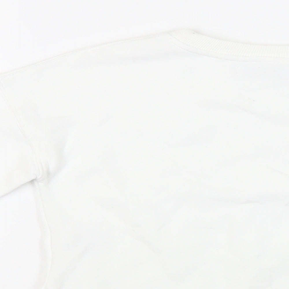 Mint Velvet Girls White Cotton Pullover Sweatshirt Size 7 Years Pullover - Stars