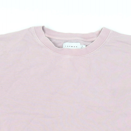 Topman Mens Pink Cotton Pullover Sweatshirt Size M