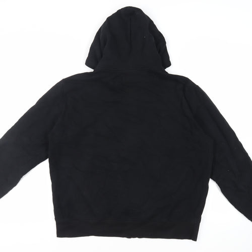 Marks and Spencer Mens Black Cotton Full Zip Hoodie Size L - Pockets