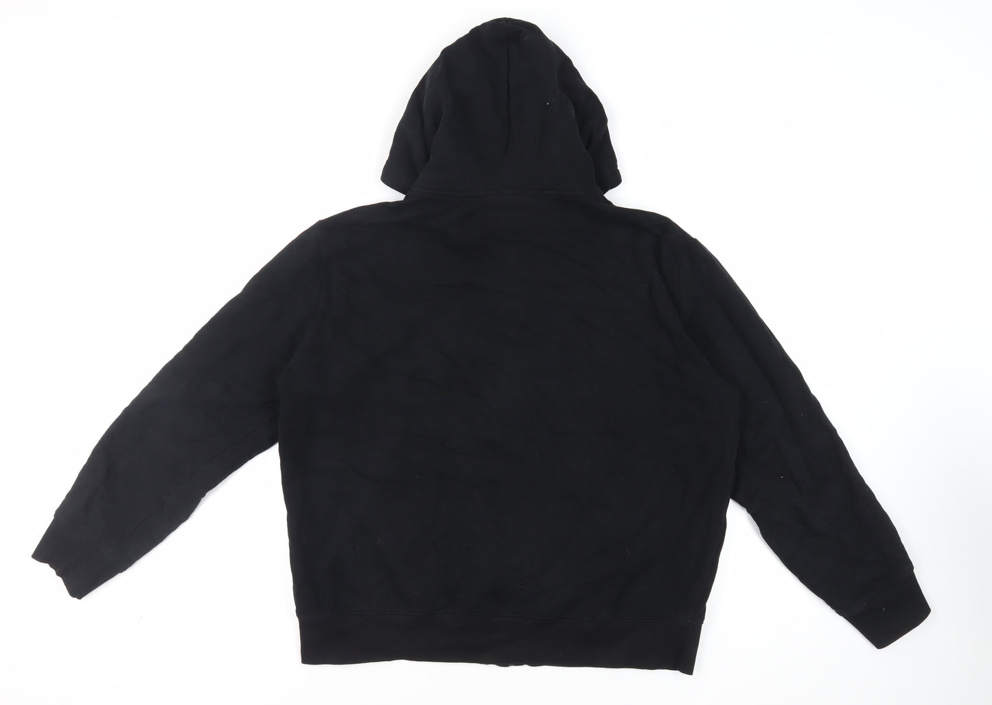 Marks and Spencer Mens Black Cotton Full Zip Hoodie Size L - Pockets