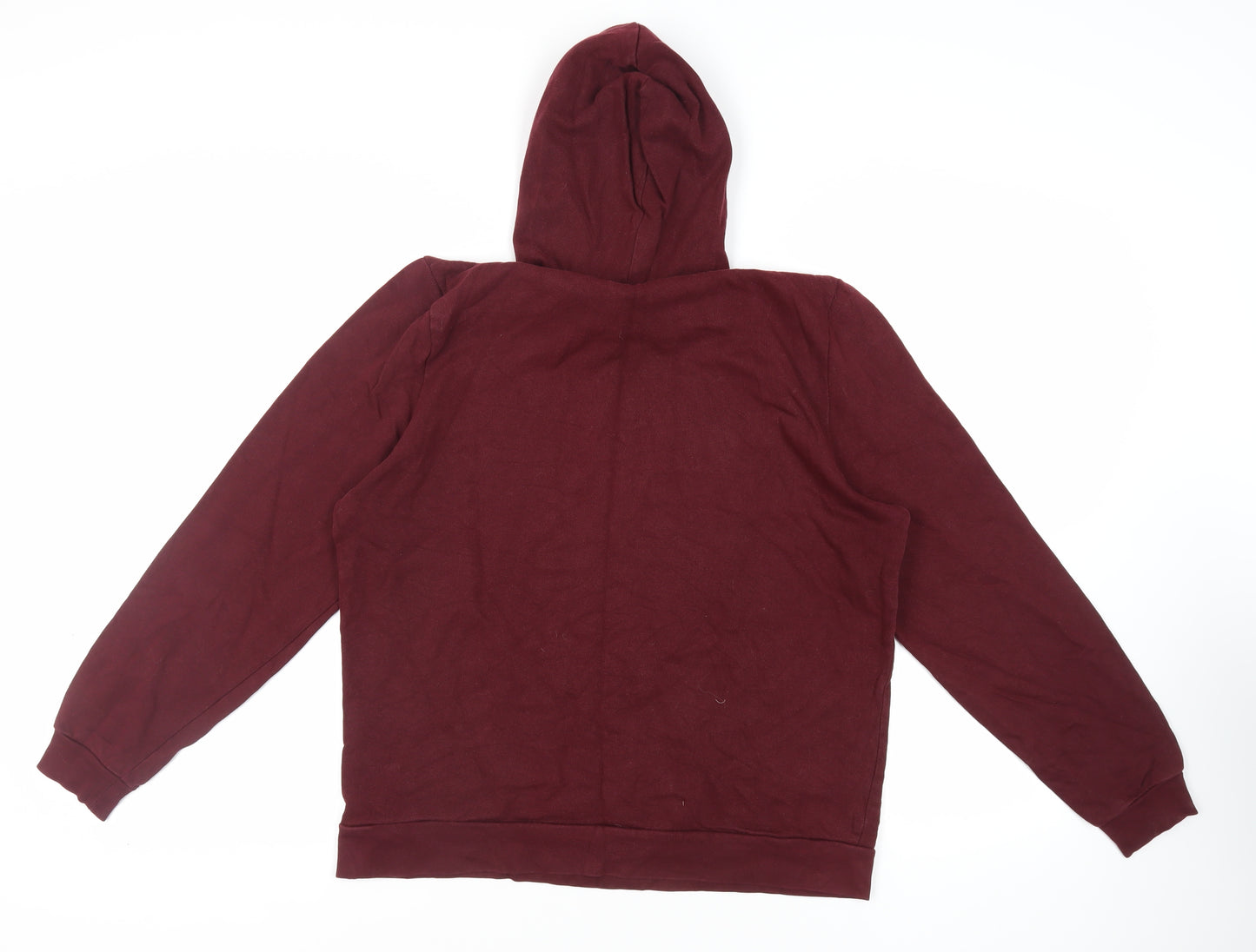 ASOS Mens Red Cotton Pullover Hoodie Size L - Pockets