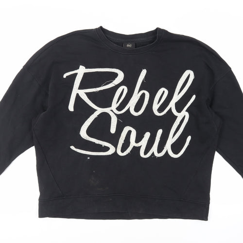 Only Womens Black Cotton Pullover Sweatshirt Size L Pullover - Rebel Soul