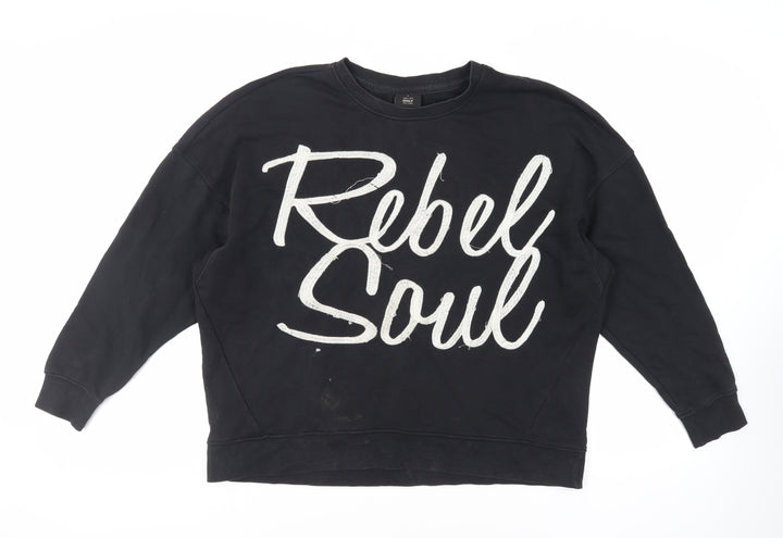 Only Womens Black Cotton Pullover Sweatshirt Size L Pullover - Rebel Soul