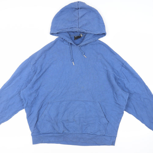 ASOS Mens Blue Cotton Pullover Hoodie Size L - Pockets