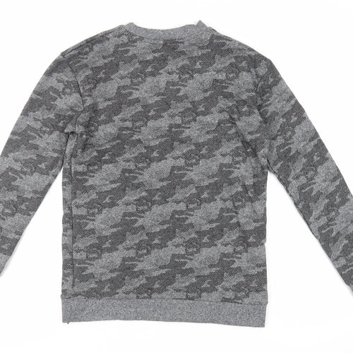 Marks and Spencer Boys Grey Camouflage Cotton Pullover Sweatshirt Size 13-14 Years Pullover