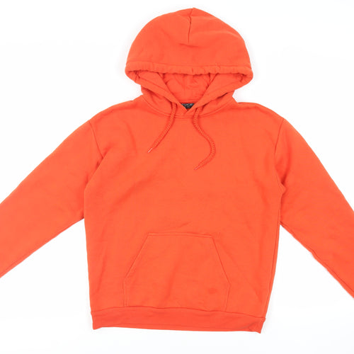 Topshop Womens Orange Polyester Pullover Hoodie Size 6 Pullover - Pockets