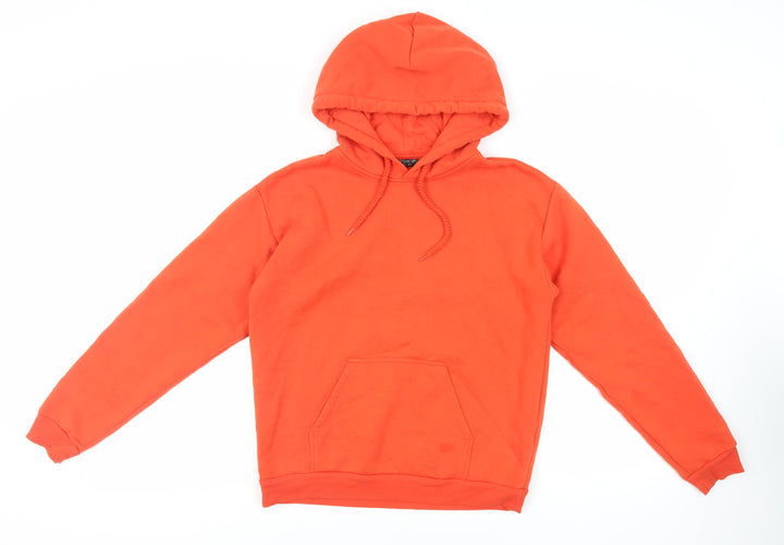 Topshop Womens Orange Polyester Pullover Hoodie Size 6 Pullover - Pockets