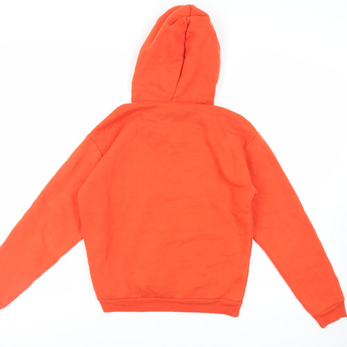 Topshop Womens Orange Polyester Pullover Hoodie Size 6 Pullover - Pockets