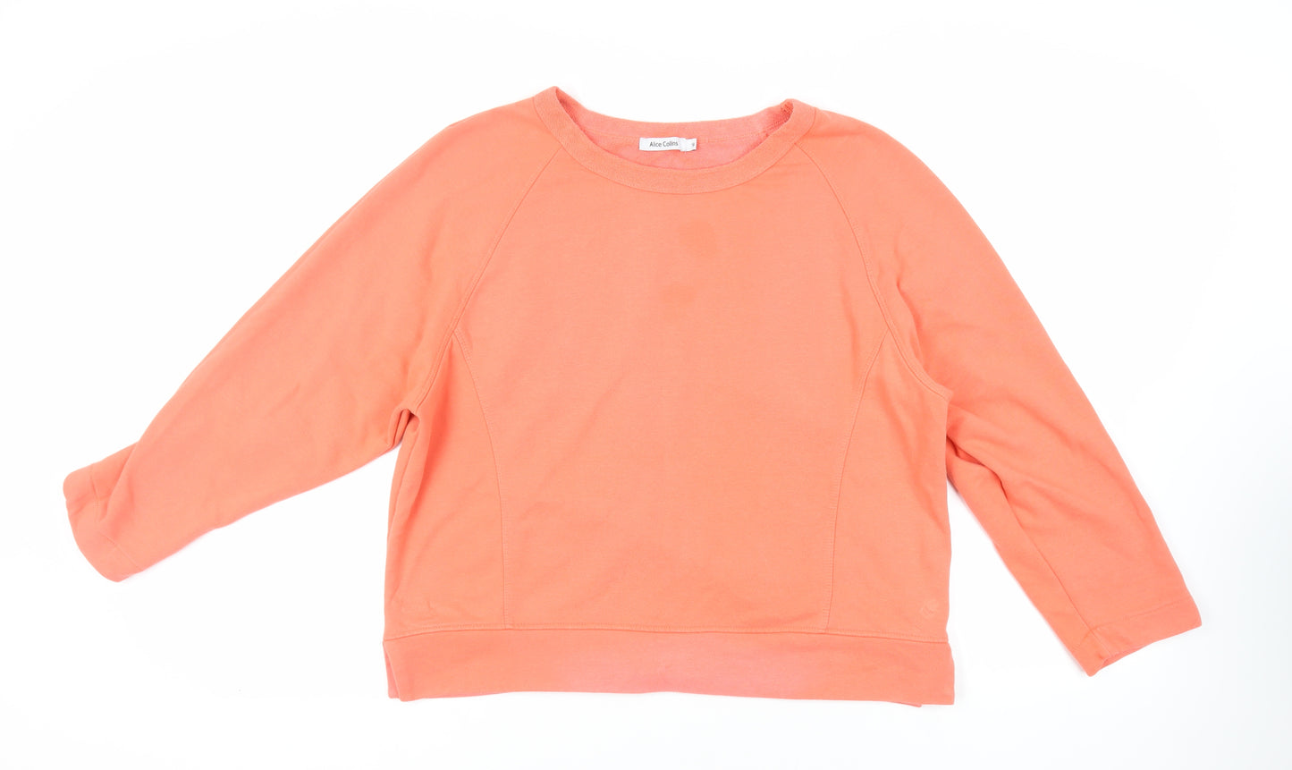 Alice Collins Womens Orange Cotton Pullover Sweatshirt Size 18 Pullover