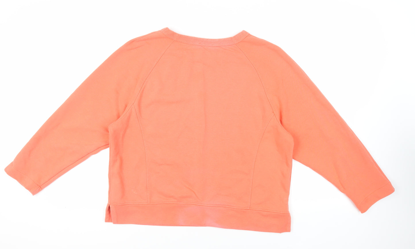 Alice Collins Womens Orange Cotton Pullover Sweatshirt Size 18 Pullover