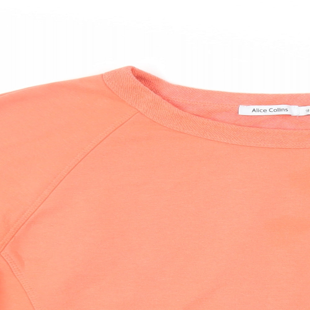 Alice Collins Womens Orange Cotton Pullover Sweatshirt Size 18 Pullover