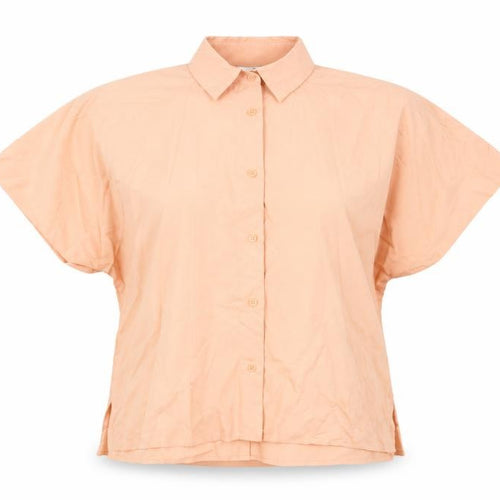 Uniqlo Womens Orange Viscose Basic Button-Up Size XS Collared
