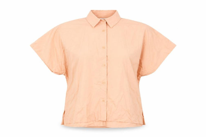 Uniqlo Womens Orange Viscose Basic Button-Up Size XS Collared