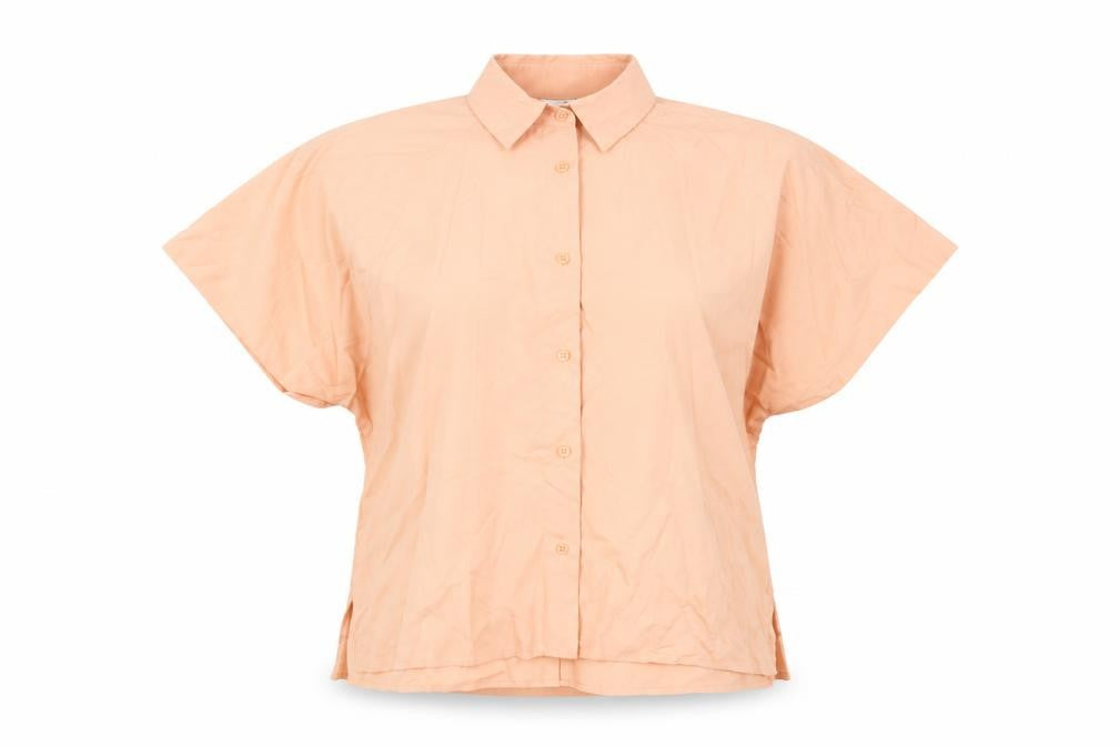 Uniqlo Womens Orange Viscose Basic Button-Up Size XS Collared