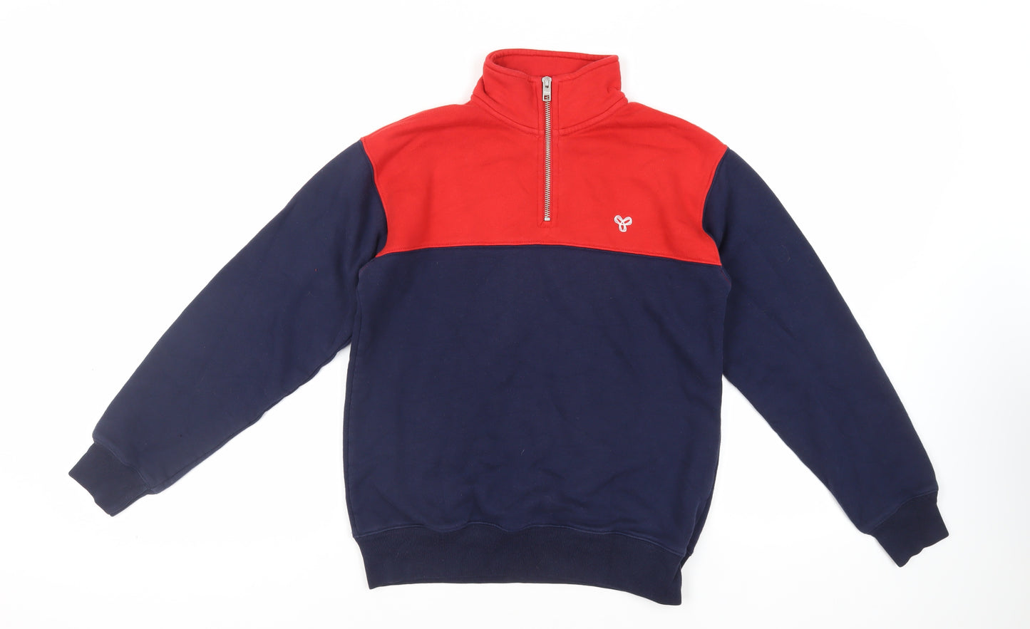 Tna Womens Blue Colourblock Cotton Pullover Sweatshirt Size XS Zip - Logo