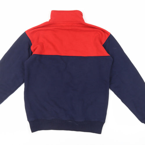 Tna Womens Blue Colourblock Cotton Pullover Sweatshirt Size XS Zip - Logo