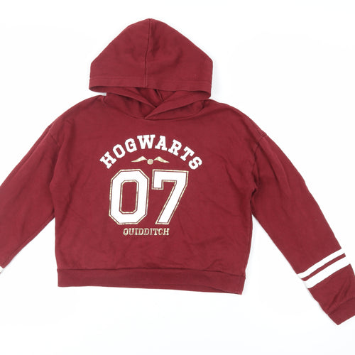 H&M Girls Red Cotton Pullover Hoodie Size 12-13 Years Pullover - Harry Potter Hogwarts