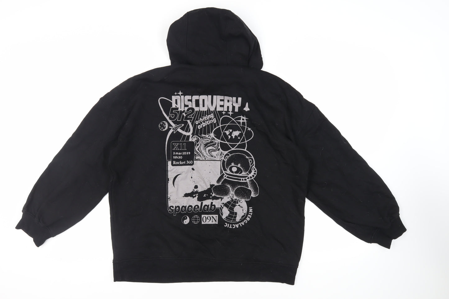 Divided by H&M Womens Black Cotton Pullover Hoodie Size S Pullover - NASA