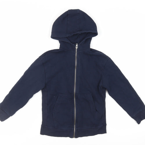 Marks and Spencer Boys Blue Cotton Full Zip Hoodie Size 8-9 Years Zip