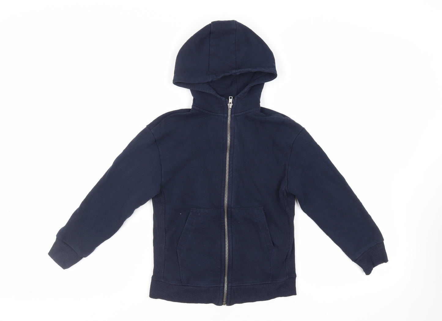 Marks and Spencer Boys Blue Cotton Full Zip Hoodie Size 8-9 Years Zip