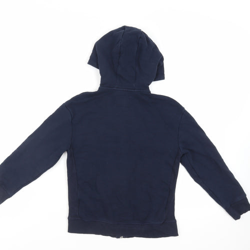 Marks and Spencer Boys Blue Cotton Full Zip Hoodie Size 8-9 Years Zip