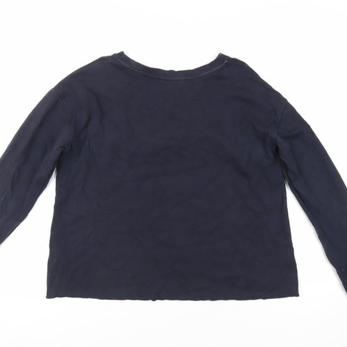 NEXT Womens Blue Cotton Pullover Sweatshirt Size 12 Pullover - Ruffle
