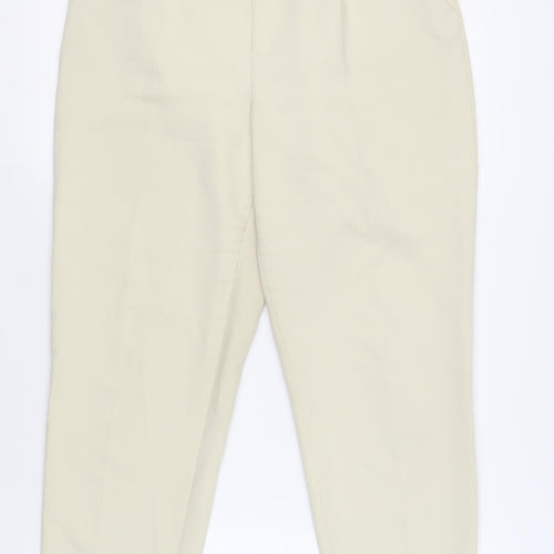 Zara Womens Beige Polyester Chino Trousers Size L L27 in Regular Zip